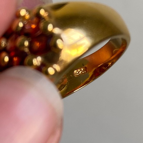 Vintage 5/6 Real Gold Garnet Ring Jan Birthstone - Picture 7 of 10